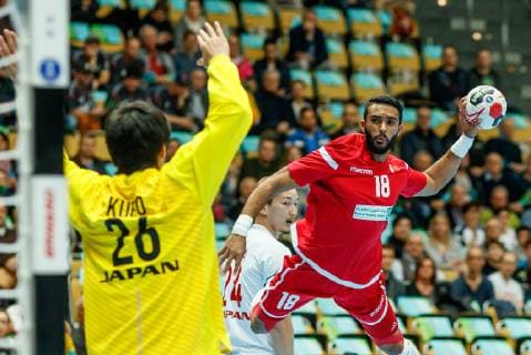 Munich Germany 17 01 2019 IHF Handball WM 2019 Group B Bahrain Japan Ahmed Jalal BHR in action DeFodi048