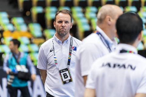 Munich Germany 17 January 2019 World Cup 2019 Men Group B Bahrain vs Japan Coach Dagur Sigurdsson Japan Munich Olympic Hall Bayern Germany
