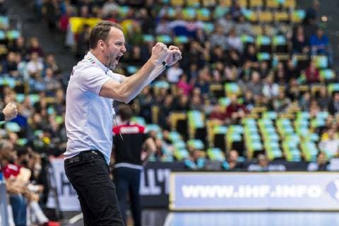 Munich Germany 17 January 2019 World Cup 2019 Men Group B Bahrain vs Japan Coach Dagur Sigurdsson Japan Jubel Freude Emotion Munich Olympiahalle Bayern Germany