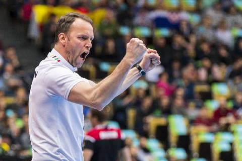 Munich Germany 17 January 2019 World Cup 2019 Men Group B Bahrain vs Japan Coach Dagur Sigurdsson Japan Jubel Freude Emotion Munich Olympiahalle Bayern Germany