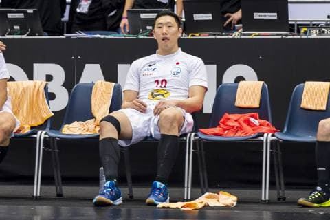 Munich Germany 17 January 2019 World Cup 2019 Men Group B Bahrain vs. Japan Kohei Narita Japan dissatisfied disappointed disappointed down frustrated frustrated Munich Olympic Hall Bayern Germany