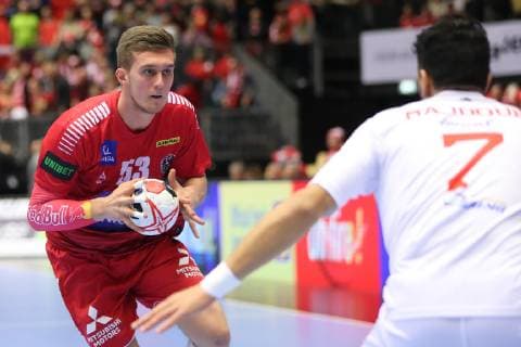 26th Mens Handball World Championship Austria vs Tunisia 17 01 19 Nikola Bilyk Austria 53 vs Ramzi Majdoub Tunisia 07 xmmkx