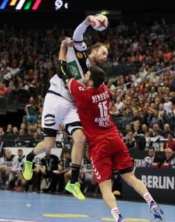 Steffen Fäth Drasko Nenadic action game scene duel sport handball world championship men world championship season 2018 2019 17 01 2019 Germany GER DHB vs Serbia SRB