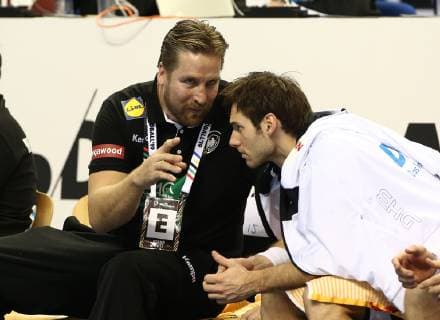 Team Manager Oliver Roggisch Uwe Gensheimer Sport Handball World Championship World Championship Men Season 2018 2019 17 01 2019 Germany GER DHB vs Serbia SRB