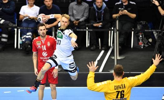 Matthias Musche Germany back litter Bogdan Radivojevic Serbia Germany Serbia Germany Serbia IHF Handball World Championship 2019 Hanball World Championship 2019 Men Men Men Handball men Handball Germany Germany Preliminary Round Group A group A Berlin 17 1 2019