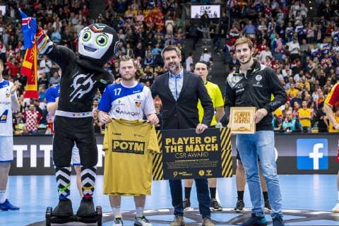 Munich Germany 17 January 2019 World Cup 2019 Men Group B Macedonia vs Island Player of the Match Arnor Gunnarsson Island Munich Olympic Hall Bayern Germany