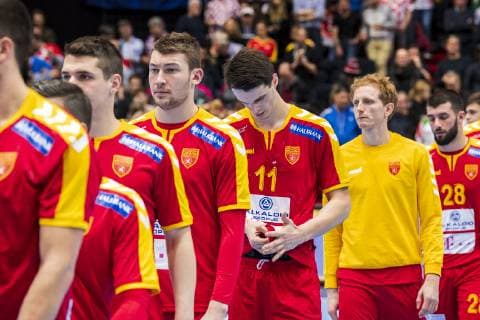 Munich Germany 17 January 2019 World Cup 2019 Men Group B Macedonia vs. Iceland Filip Taleski Macedonia Rhine Neckar Loewen dissatisfied disappointed disappointed down frustrated Munich Olympic Hall Bavaria Germany