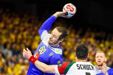 190117 Kim Ekdahl du Rietz of Sweden during the IHF World Handball Championship match between Sweden and Hungary on January 17 2019 in Copenhagen Photo Ludvig Thunman BILDBYR u0081N kod LT 35581,  Copyright: LUDVIGxTHUNMAN BB190117LT007