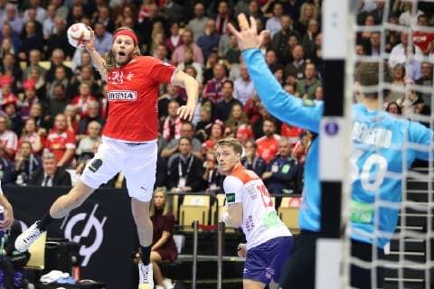 26th Mens Handball World Championship Denmark vs Norway 17 01 19 Mikkel Hansen Denmark 24 vs Torbjoern S Bergerud Norway 30 xmmkx