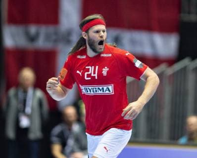 Goal by Mikkel Hansen of Denmark during the IHF Handball World Championship Group C match between Denmark and Norway in Herning Denmark Thursday Jan 17 2019 Herning Jutland Denmark,  Copyright: HenningxBagger HenningxBaggerx COP101 spdk20190117-204900-L