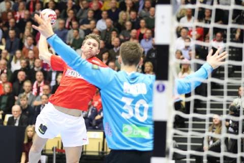 26th Mens Handball World Championship Denmark vs Norway 17 01 19 Magnus Landin Jacobsen Denmark 04 vs Torbjoern S Bergerud Norway 30 xmmkx