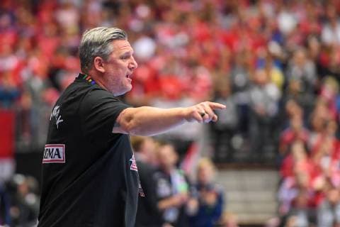HANDBALL - IHF WC, DEN vs NOR HERNING,DENMARK,17.JAN.19 - HANDBALL - IHF Men s World Championships, international match Länderspiel Denmark vs Norway. Image shows head coach Nikolaj Jacobsen (DEN). GEPAxpictures xOliverxLerch