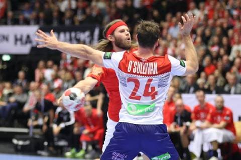 26th Mens Handball World Championship Denmark vs Norway 17 01 19 Mikkel Hansen Denmark 24 vs Christian O Sullivan Norway 24 xmmkx