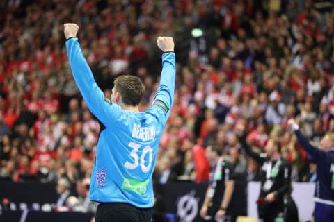 26th Mens Handball World Championship Denmark vs Norway 17 01 19 Jubilee Joy over held ball at Torbjoern S Bergerud Norway 30 xmmkx