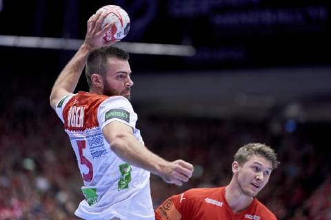 IHF Men s World Championship WM Weltmeisterschaft 2019 Group C handball match. Eivind Tangen (25) of Norway during the men s IHF Handball World Championship Group C match 57 between Denmark and Noway at the Jyske Bank Boxen arena in Herning Denmark on Thursday January 14, 2019. Denmark 