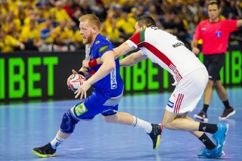 190117 Jim Gottfridsson of Sweden during the IHF World Handball Championship match between Sweden and Hungary on January 17 2019 in Copenhagen Photo Ludvig Thunman BILDBYR u0081N kod LT 35581,  Copyright: LUDVIGxTHUNMAN BB190117LT030
