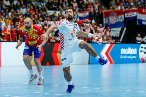 Munich Germany 17 01 2019 IHF Handball WM 2019 Group B Spain Croatia Zlatko Horvat CRO in action DeFodi048