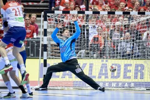 IHF Men s World Championship WM Weltmeisterschaft 2019 Group C handball match. Torbjorn Bergerud (30) of Norway during the men s IHF Handball World Championship Group C match 57 between Denmark and Noway at the Jyske Bank Boxen arena in Herning Denmark on Thursday January 14, 2019. Denmark 