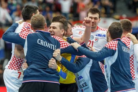 Munich Germany 17 01 2019 IHF Handball WM 2019 Group B Spain Croatia Croatia final cheers DeFodi048