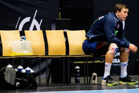 190117 Sander Sagosen of Norway looks dejected after the IHF World Handball Championship match between Denmark and Norway on January 17 2019 in Herning Photo Jon Olav Nesvold BILDBYR u0081N kod JE 160406,  Copyright: JONxOLAVxNESVOLD BB190117JE170