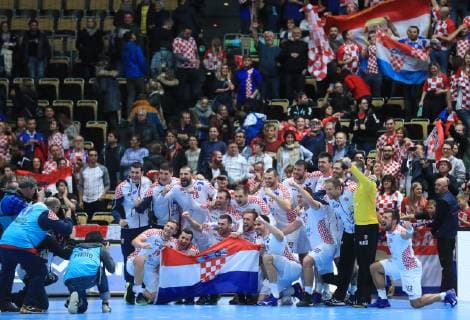 PXL_2019 World Men s Handball Championship, Croatia vs. Spain 17.01.2019., Olympiahalle, München, Germany - 2019 World Men s Handball Championship, Group B, Round 5, Croatia vs. Spain. Celebration of Croatian players.  SlavkoxMidzor PIXSELL