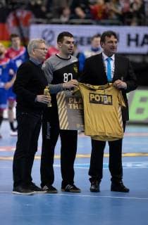 Handball WM France Russia on 17 01 2019 in the Mercedes Benz Arena in Berlin Man Player of the Match Victor KIREEV Russia xMNx