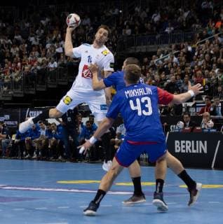 Handball WM France Russia on 17 01 2019 in the Mercedes Benz Arena in Berlin Kentin MAHE France xMNx