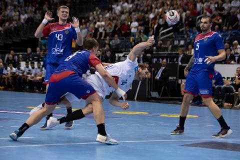 Handball WM France Russia on 17 01 2019 in the Mercedes Benz Arena in Berlin Kentin MAHE France xMNx