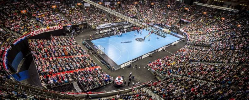 Munich Germany 17 January 2019 World Cup 2019 Men Group B Spain vs Croatia Overview Olympic Hall Munich Munich Olympic Hall Bavaria Germany