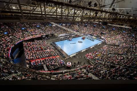 Munich Germany 17 January 2019 World Cup 2019 Men Group B Spain vs Croatia Overview Olympic Hall Munich Munich Olympic Hall Bavaria Germany