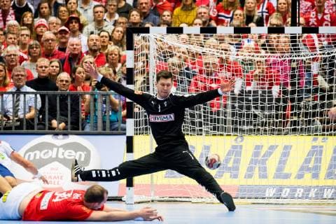 190117 Goalkeeper Niklas Landin of Denmark during the IHF World Handball Championship match between Denmark and Norway on January 17 2019 in Herning Photo Jon Olav Nesvold BILDBYR u0081N kod JE 160406,  Copyright: JONxOLAVxNESVOLD BB190117JE221