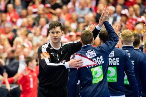 190117 Goalkeeper Niklas Landin of Denmark ahead of the IHF World Handball Championship match between Denmark and Norway on January 17 2019 in Herning Photo Jon Olav Nesvold BILDBYR u0081N kod JE 160406,  Copyright: JONxOLAVxNESVOLD BB190117JE245