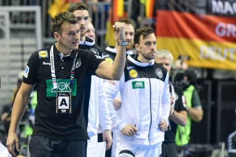 Germany Berlin Mercedes Benz Arena IHF Handball World Championship of Men Coach Christian Prokop Germany GER Serbia SRB