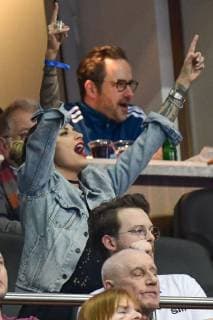 Germany Berlin Mercedes Benz Arena IHF Mens Handball World Championship 12 Silvio Heinevetter Germany GER Serbia SRB Sophia Thomalla cheers in the stands