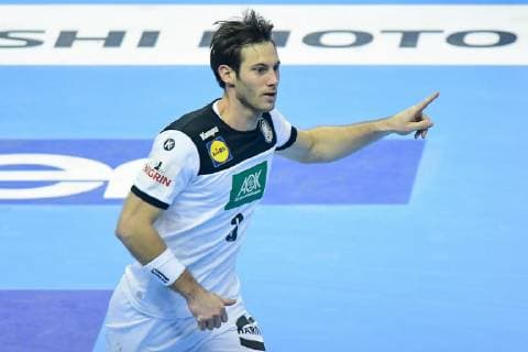 Germany Berlin Mercedes Benz Arena IHF Mens Handball World Championship Germany Uwe Gensheimer GER Serbia SRB