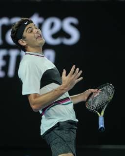 Taylor Fritz reacts angry angry frustration disappointed disappointment emotion gestures Copyright: xJuergenxHasenkopfx