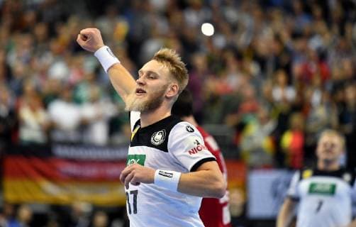 Matthias Musche Germany celebrates goal Germany Serbia Serbia IHF Handball World Championship 2019 Hanball World Championship 2019 Men Men Men Men Handball Germany Germany Germany Group A group A preliminary round Berlin 17 1 2019