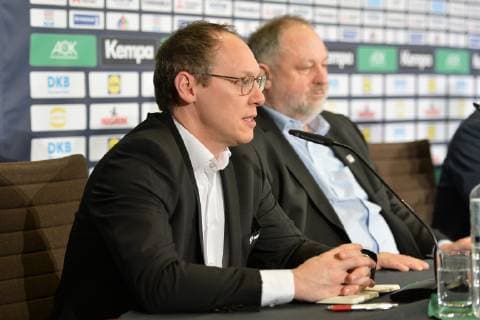 Handball Mens World Championship 2019 in Germany and Denmark DHB Press Conference DHB Chairman Mark Schober DHB President Andreas Michelmann 18 01 19 Copyright: xMichaelxHundtx xMatthiasxKochx