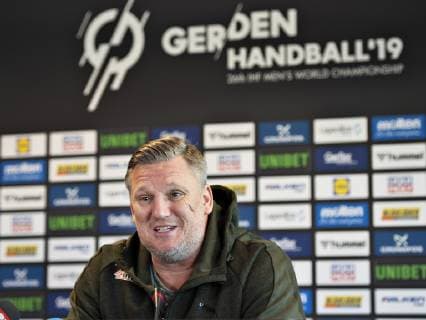 Coach Nikolaj Jacobsen of Denmark is seen at the danish press conference during IHF Handball World Championship in Herning Denmark Friday Jan 18 2019 Herning Jylland,  Copyright: HenningxBagger HenningxBaggerx COP101 spdk20190118-115206-L