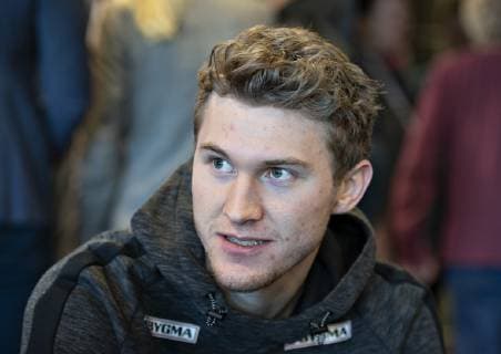Magnus Landin of Denmark is seen at the danish press conference during IHF Handball World Championship in Herning Denmark Friday Jan 18 2019 Herning Jylland,  Copyright: HenningxBagger HenningxBaggerx COP101 spdk20190118-122637-L