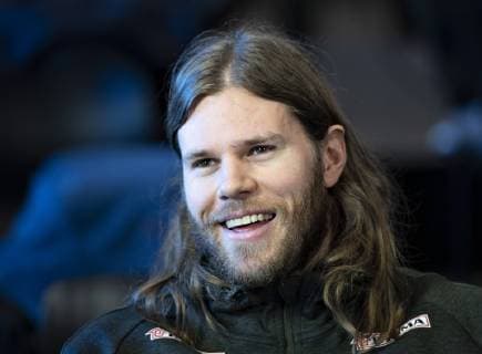 Mikkel Hansen of Denmark at the Danish press conference during the IHF Handball World Championship in Herning Denmark Friday Jan 18 2019 Herning Jutland,  Copyright: HenningxBagger HenningxBaggerx COP101 spdk20190118-122734-L