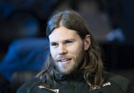 Mikkel Hansen of Denmark at the Danish press conference during the IHF Handball World Championship in Herning Denmark Friday Jan 18 2019 Herning Jutland,  Copyright: HenningxBagger HenningxBaggerx COP101 spdk20190118-122743-L