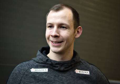 Simon Hald Jensen of Denmark at the Danish press conference during the IHF Handball World Championship in Herning Denmark Friday Jan 18 2019 Herning Jutland,  Copyright: HenningxBagger HenningxBaggerx COP101 spdk20190118-131619-L