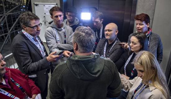 Coach Nikolaj Jacobsen of Denmark is seen at the danish press conference during IHF Handball World Championship in Herning Denmark Friday Jan 18 2019 Herning Jylland,  Copyright: HenningxBagger HenningxBaggerx COP101 spdk20190118-131624-L