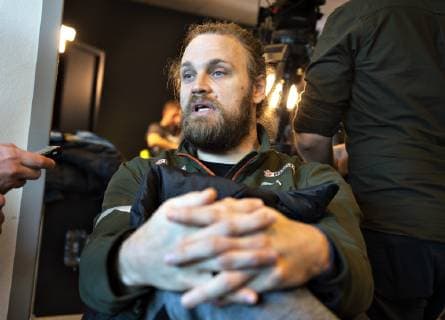 Henrik Moellgaard of Denmark is seen at the danish press conference during IHF Handball World Championship in Herning Denmark Friday Jan 18 2019 Herning Jylland,  Copyright: HenningxBagger HenningxBaggerx COP101 spdk20190118-131637-L