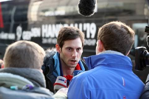 Sport Handball WM Main Round in Cologne Lanxess Arena Arrival of the German Handball National Team at Teamhotel Hyatt Uwe Gensheimer 18 01 19