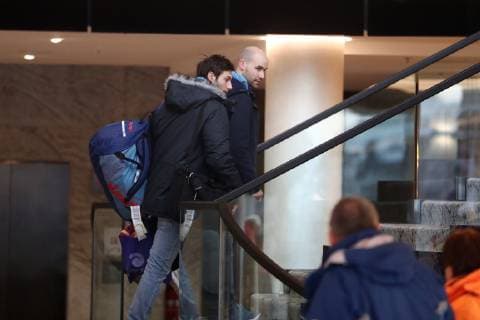Sport Handball WM Main Round in Cologne Lanxess Arena Arrival of the German Handball National Team at Teamhotel Hyatt left Uwe Gensheimer 18 01 19