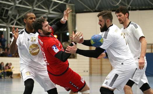 Germany Korntal Handball Rixes SG BBM Bietigheim vs Selestat Alsace Handball middle Jonathan Fischer BBM