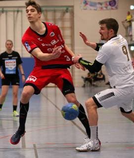 Germany Korntal Handball Rixes SG BBM Bietigheim vs. Selestat Alsace Handball left Nikola Vlahovic BBM