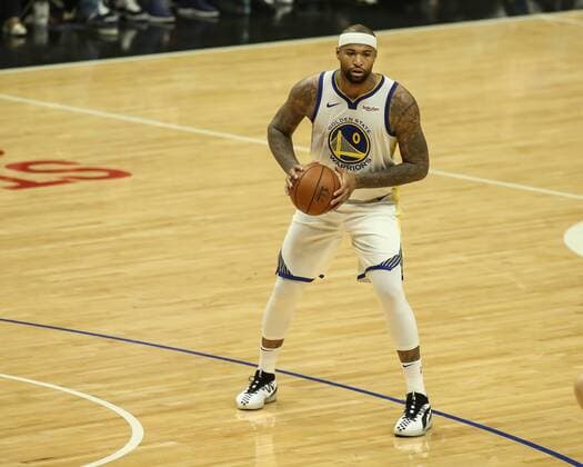 January 18, 2019 Los Angeles, CA..Golden State Warriors center DeMarcus Cousins 0 inside the key during the Golden State Warriors vs Los Angeles Clippers at Staples Center on January 18, 2019. ( Jevone Moore) NBA Basketball Herren USA 2019: GOLDEN STATE WARRIORS VS LOS ANGELES CLIPPERS JAN 18 - ZUMAc04_ 20190118_zaf_c04_232 Copyright: xJevonexMoorex xCalxSportxMediax